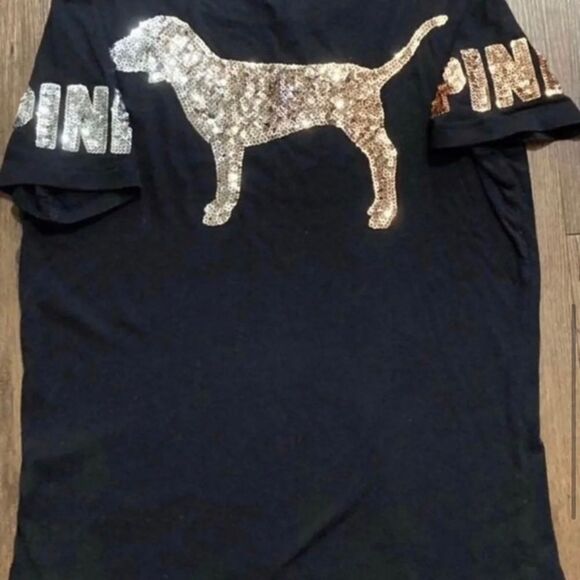 VS PINK OMBRÉ BLING TSHIRT/ YOGA LEGGINGS OUTFIT SET S - Picture 5 of 12